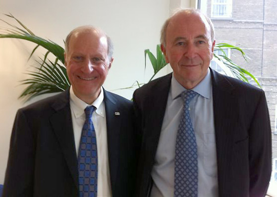 LSC Board Chairman John G. Levi (left) with Sir Bill Callaghan.